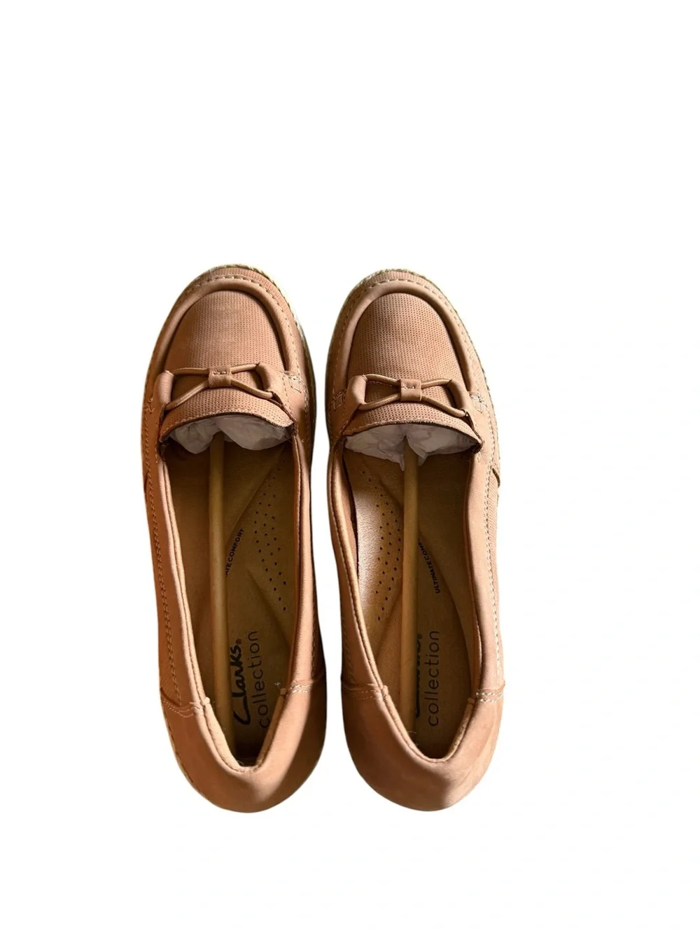 Clarks NIB Elaina Milly Tan Nubuck Loafers size 8.5